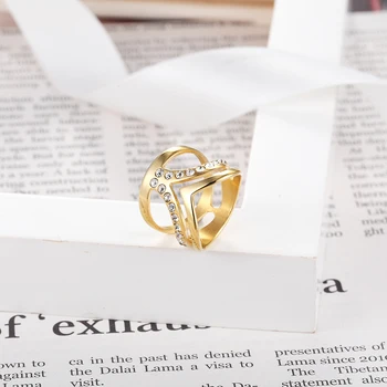 BORASI Evropi Slogu Pravljice Crystal Ring Zlato barvo, Velikost 6-9 Obroči Za ženski Poročni Prstan Nakit Modni valentinov Darilni Obroči