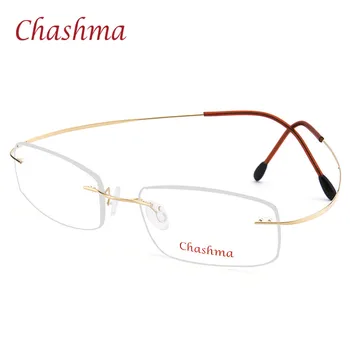 Chashma blagovne Znamke Titana Optičnih Očal Ženske in Moški Modni Rimless Ultra Light 2 G Le Optičnih Očal Okvir