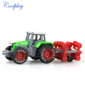 Coolplay 4PCS Zlitine Inženiring Avto Model Traktorja Igrača Vozil Kmet Vozila pasu Fant Igrača Avto Model Darilo Za Otroke }