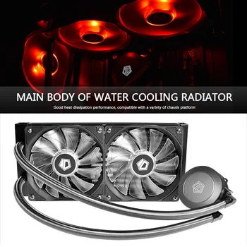 CPU Vode, Hladilnik 120 mm 4 Pin 2 Toplote-cevi Integrirana Hlajenje Radiator 2 Fan Heatsink za LGA 1200/2011/AMD/AM4 Črna