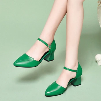 Cresfimix sapato feminino dame visoke kakovosti pu usnje, visoke pete, čevlji za office ženske mode zelena stranka črpalke a5983b