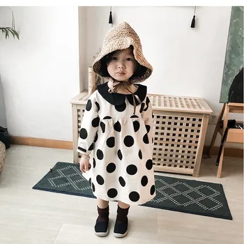 Dekliške Obleke Za Jesen 2020 Nova otroška Oblačila korejski Moda Baby Dekle Lutka Obleko Pomlad Malčka Otroci Oblačila