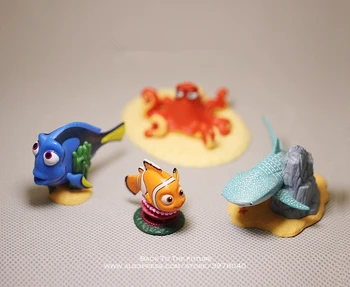 Disney Iskanje Nemo Dory 4 stilov 4-5 cm mini PVC Dejanje Slika Držo Model Anime Zbirka Figur Igrače model za otroke