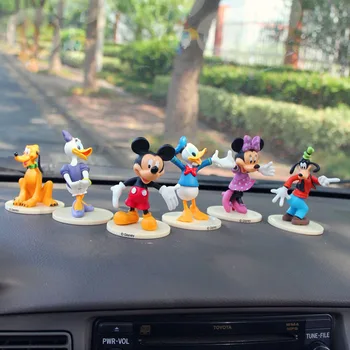 Disney Otrok Igrače 6pcs/Set 7-9 cm Mickey Miške Minnie Klub Donald Duck Zbiralci Akcijska Figura, Igrače Božično Darilo Lutka