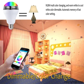 E27 RGB Brezžični WIFI Smart Bluetooth 4.0 Avdio Zvočniški Žarnica Svetilka Zatemniti Pisane Glasbene LED Žarnica Svetlobo preko WiFi App Nadzor