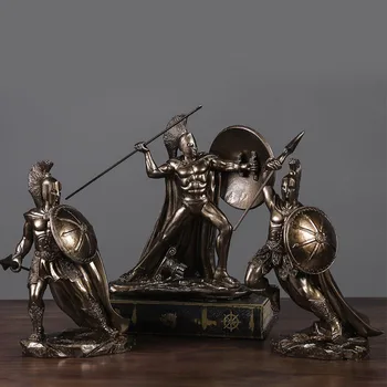 Evropski Stil Letnik Spartan Bojevnik skulpture, Kipi Smolo, ročna dela Za Dnevni sobi Doma Dekoracija Cafe Dekor Ornament