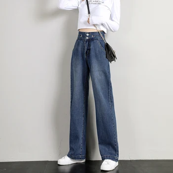 GOPLUS Kavbojke Letnik Širok Noge Hlače Ženska Visoko Pasu Svoboden Blue Jeans Anchos Mujer Broeken Dames Taille Haute Vetements Femme