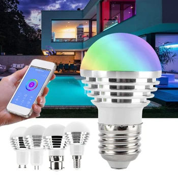 GU5.3 E14 B22 E27 GU10 LED WiFi Žarnica Brezžični Glasovni Nadzor RGB Zatemnitev Smart Žarnice rgb svetilka smart žarnice pametnega doma žarnice