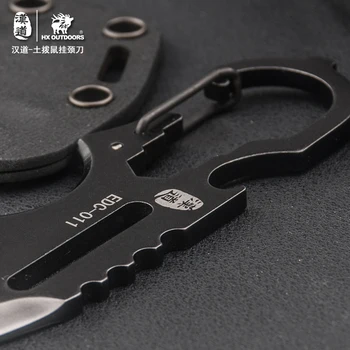 HX na PROSTEM Multi-Funkcionalne Fiksno Rezilo Noža 4Cr13Mov Ti-Prevlečeni Stonewashed Kampiranje Noži Z Rep Stožec Prostem EOS Nož