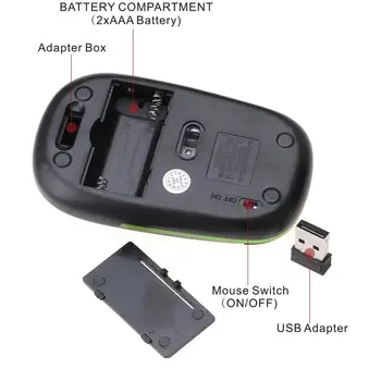 HXB 2,4 ghz Wireless Mouse Navpično Ergonomska Miška USB, Optični Mause ultra-tanek Miši Za RAČUNALNIK Prenosnik Prenosnik macbook PC Računalnik