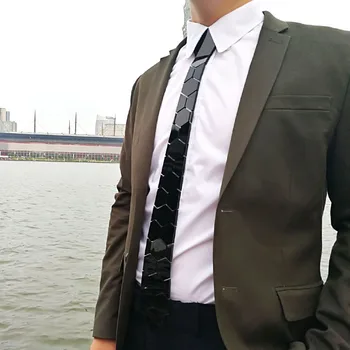 Instagram Blagovno Znamko Ročno Sijajni Črni Kravatni Heksagonalna Moških Vezi Luksuzni Poroko Ženina Modni Dodatek Bling Bling Cravatte