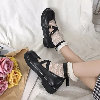 Japonski sweet lolita čevlji ženske petah srčkan čevlje korejski harajuku letnik čevlji Dekle Ženske Nizke Pete, Črpalke Devica Čevlji zapatos