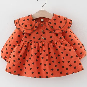 Jeseni Otroci Obleko Dekleta Tiskanih Obleke Baby Lepo Obleko otroška Oblačila 0-3 Let