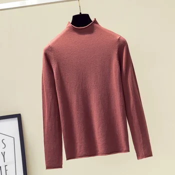 Jeseni, pozimi 2020 novo pol Turtleneck pulover za ženske slim Vrhovi Dolg rokav Pleteni Pulover puloverji