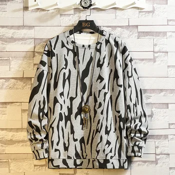 Jeseni, Spomladi Leta 2020 Hoodies Majica za Moške Leopard Tiskanja Hip Hop Punk Puloverju Ulične Priložnostne Modna Oblačila Prevelik 5XL