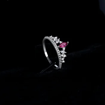 JoyceJelly trendy srebro 925 nakit prstan za ženske ruby pearl gemstone z bowknot design odpiranje obroč ženske tesnila na debelo