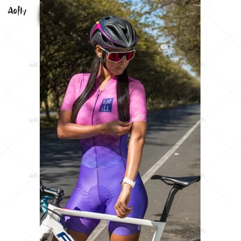 Kafitt Roza, vijolična Nekaj obleke, kolesarjenje, Triatlon obleko Kolesarjenje Skinsuit Maillot Ropa Ciclismo Kolesarski Dres kolesarski Jumpsuit