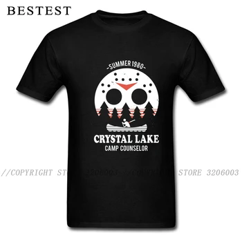 Kanu Tees Moški Tshirt Crystal Lake Tabor Svetovalec T-shirt Jason Voorhees Grozljivk noč Čarovnic T Srajce Pokol Pralni Bombaž Vrhovi