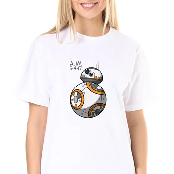 Kawaii Robot BB-8 Star Wars Filmov Majica s kratkimi rokavi Ženske Poletje Priložnostne Tshirts Tees Harajuku Vrhovi Ženskih majic Unisex Cothing