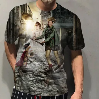 KENLAISHI 2020 nove moške 3D T-shirt priložnostne kratka sleeved O-vratu moda naravnih tisk T-shirt za moške debelo in drobno