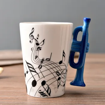Keramični Glasbe Pokal Vrč Električna Kitara Glasbeni Instrument Vode Pokal Ustvarjalne Urad Zajtrk Mleka, Skodelico Kave Darilo Za Rojstni Dan