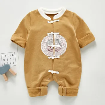Kitajski Slog Novo Novorojenčka Fantje Jumpsuits Oblačil za Pomlad Jesen Baby Fantje, igralne obleke z Dolgimi Rokavi Otroke, igralne obleke 0-3Yrs