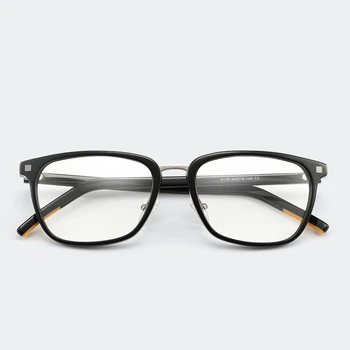 Klasična Suqare Optičnih Očal Okvir za Moške, Ženske Kratkovidnost Recept Očala Ročno Izdelane Retro Acetat Black Branje Očala