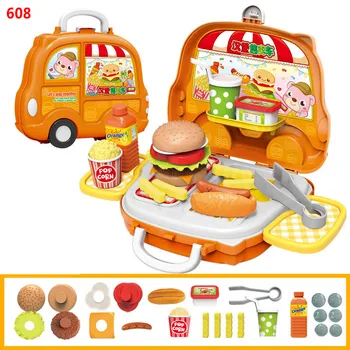 Kuhinja Igrače za Otroke, ki se Pretvarjajo Predvajanje Prenosne Prodajni Avto Simulirani Hamburger, Hrano, Igrače, Interaktivne Igre, Otroci, Dekleta, Fantje Darila