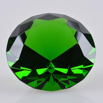 Ladje Iz ZDA 80 mm Zeleno Kristalno Diamond obtežilnik za papir Doma Poročno Dekoracijo Kristalno Diamond Punco, Darilo Diamant Crystal