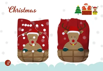 LilBit Najbolj Priljubljena Božična Digitalni Položaj Otroka Ponovno Stroj Nepremočljiva Tkanine, Plenic Nappy Zajema