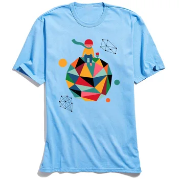 Lonely Planet T-majice Moške Ljubitelje Dan Vrhovi & Tees Normalno Risanka T Shirt O Vratu Čistega Bombaža Geometrijske Mali Princ Tiskanja Tshirt