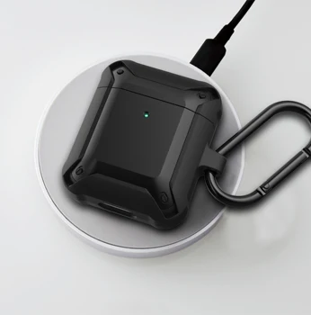 Mehka Primeru Za Apple Airpods 2 Luksuzni Slušalke Pribor TPU + PC Slušalke Mehko Kritje Oklep Za AirPods Primeru Z Keychain