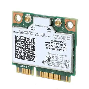Mini PCI-e Wifi Brezžični Prenosni računalnik Sim Dual Band za Intel 3160 3160HMW 802.11 ac 83XB