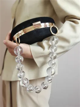 Moda akril verige ročaj močen velike kroglice verige torbici ročaji