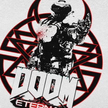 Moda Doom Večno T-shirt Moške O-vratu Kratek Rokav Igra Strelec Slayer Lobanje Natisnjeni Tee Majica Čistega Bombaža Tshirt Blaga