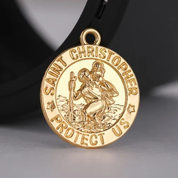 Moj Obliko Verske Katolištvo Medaljo Saint Nas Zaščitil Čare Zlati Rodij Obesek Ogrlice Nakit, Izdelava Debelo 10pcs Nova