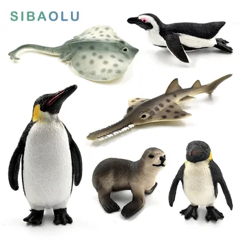 Morska riba Pingvin Morski Lev Ribe Skate Eclipse figurice živali model PVC doma dekor miniaturni pravljice vrtu okrasni dodatki