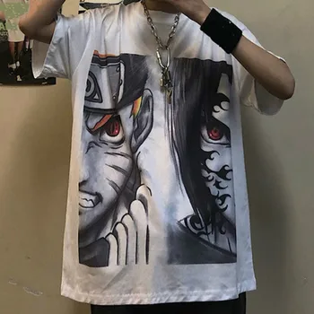 Moške Tshirt Unisex Naruto Harajuku Japonski Anime Risanke Tiskanja Kratek Sleeve Majica s kratkimi rokavi Moški Ulične Nekaj Priložnostne majice