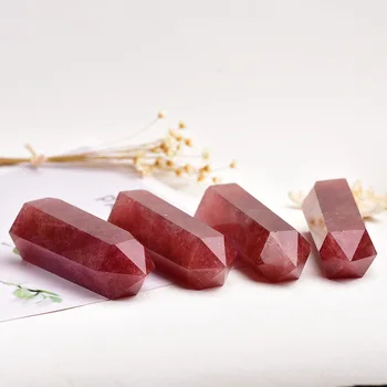 Naravni red crystal Točke Jagodni Kremen Zdravilne Energije kamen za Dom Dekor Reiki, Polirani Obrti Kamen Vklesan 1PC