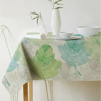 Nordijska moderno perilo, bombaž kvadratnih zelenih listov prtom kritje krpo mizico kritje krpo jedilno mizo krpo soba dekoracijo