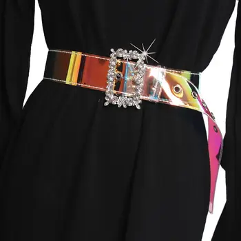 Nova pvc Prozorni Pasovi za Ženske kovinski Nosorogovo kristalno pin sponke barva Poletje Ženski pas trakovi, oprema