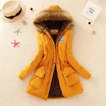 Nove zimske ženske jakna srednje dolgo zgostitev plus velikost 4XL outwear hooded wadded plašč slim parka bombaž-oblazinjena jacke suknji