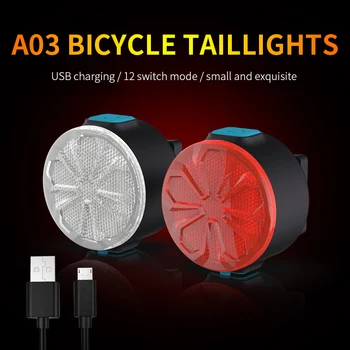 Novo A03 Luč USB Polnjenje Noč Jahanje Ustvarjalne LED Opozorilo Izposoja Označite Smerniki Kolesarske Luči Jahanje Oprema