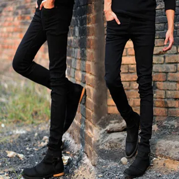 Novo leto 2020 Moda za moške skinny jeans moške, najstniki ulične hlače za moške stretch vitek noge moške korejski fantje črne hlače