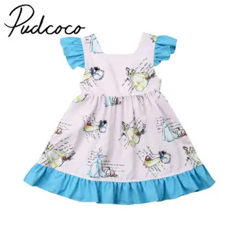 Novo Pudcoco Malčka Otrok Baby Dekle, Princesa Stranka Pageant Obleke Družico Obleko Sundress 1-6y