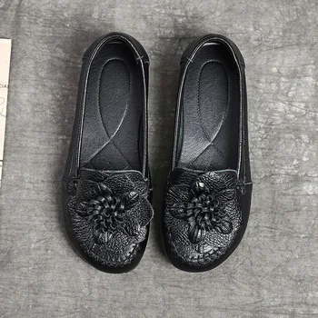 Oblikovalec cvet ženski hotsale loafers pravega usnja ženske stanovanj oxford obutev ženska obutev