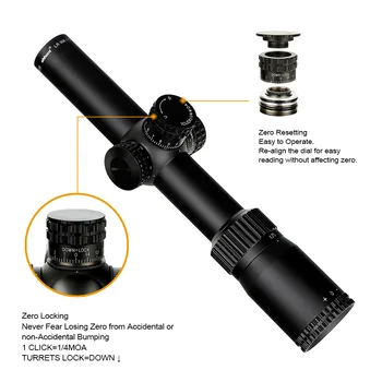 Ohhunt LR WA 1.75-10X24 IR Kompakten Riflescope Steklo, Jedkano Reticle Rdeče Osvetljena Taktično Optike Pogled Kupolo Reset Zaklepanje Področje uporabe