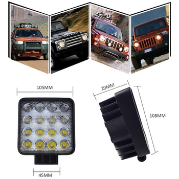 OKEEN 12V Spot Led delovna Lučka Bar 48W 4 inch Offroad Avtomobilski Žarometi za Tovornjak Traktor, Prikolica za Ladjo 4x4 SUV ATV Led Vožnja Svetlobe