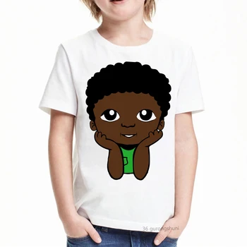 Otroci t-shirt srčkan african black fant melanin poppin vzorec tiskanja fant 2020 modne poletne majice kratek rokav priložnostne obrabe