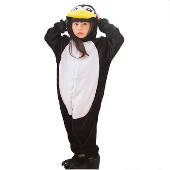 Pingvin Kigurumi Onesie Otroci Pajama Fant Dekle Celotno Živali Cosplay Kostum Sleepsuit Flanela Maskota Stranka Pozimi Toplo Sleepwear